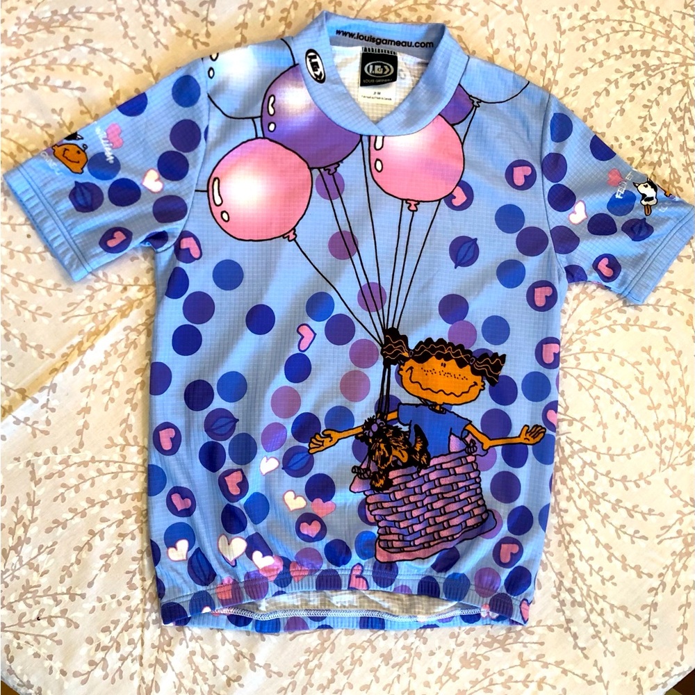 Girls Cycling Jersey Louis Garneau size Jr M (size 8-10) sport top dri-fit, bike